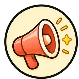 Megaphone badge, earned for promoting the store